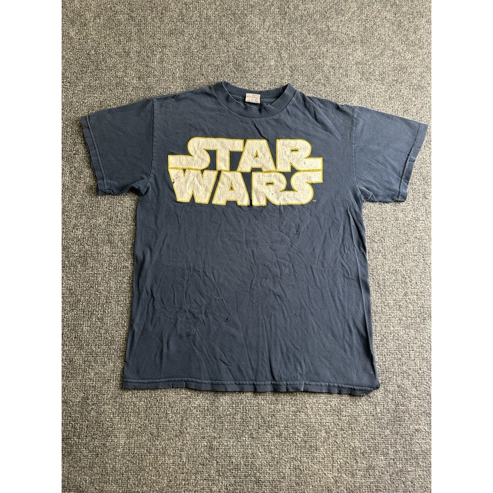 Mens Star Wars Logo T-Shirt Navy Lucasfilm, Size S